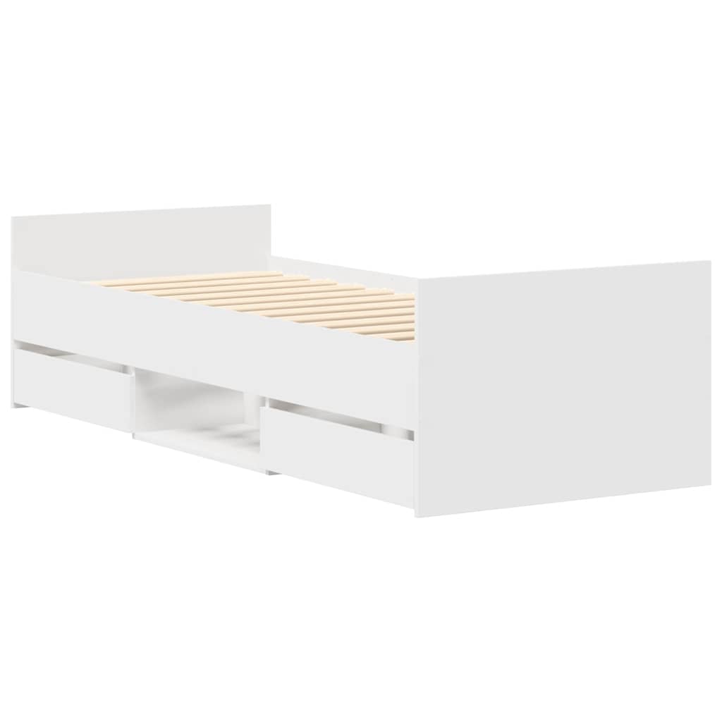 Estrutura de cama c/ painéis cabeceira e pés 100x200 cm branco