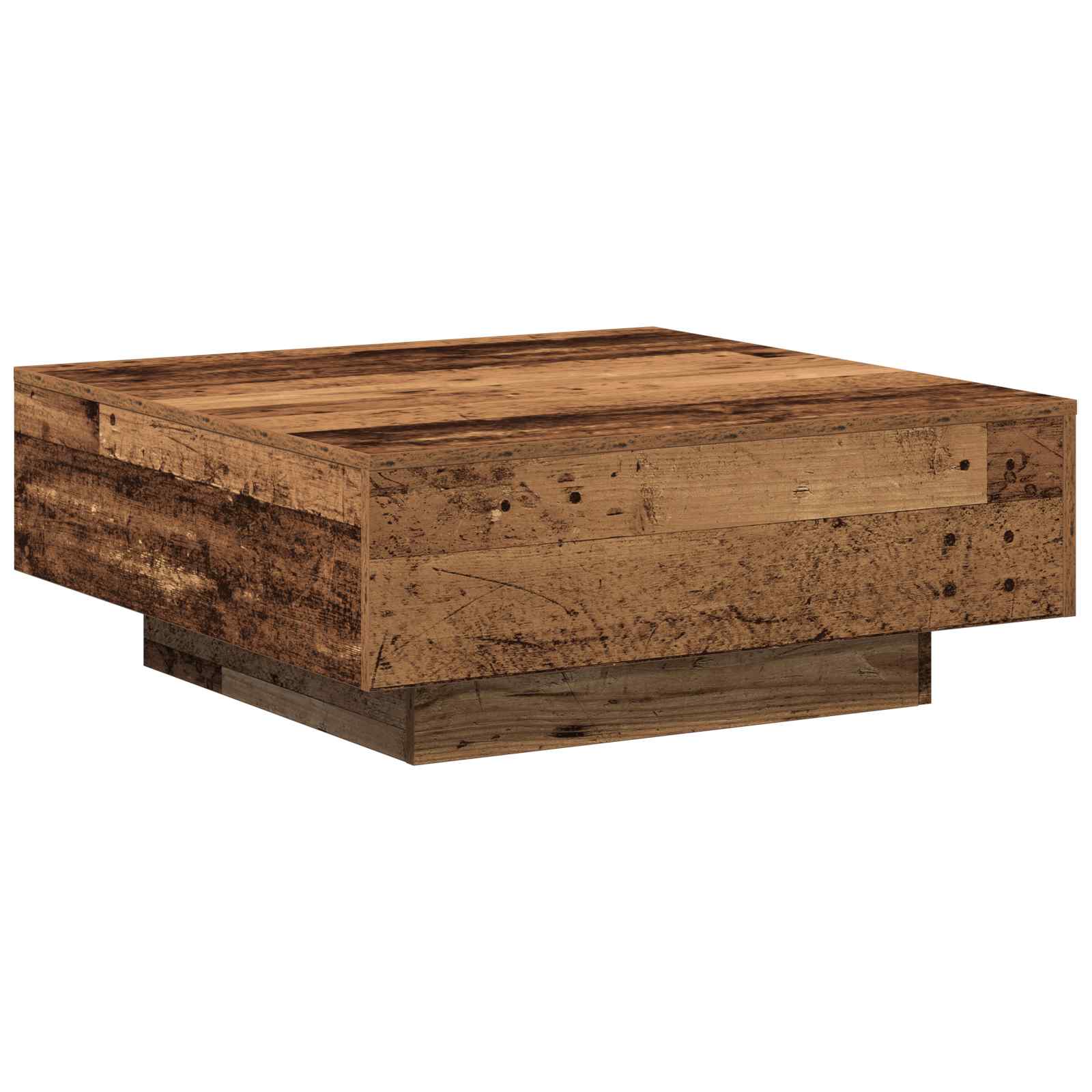 Mesa de centro madeira antiga 80 x 80 x 31 cm