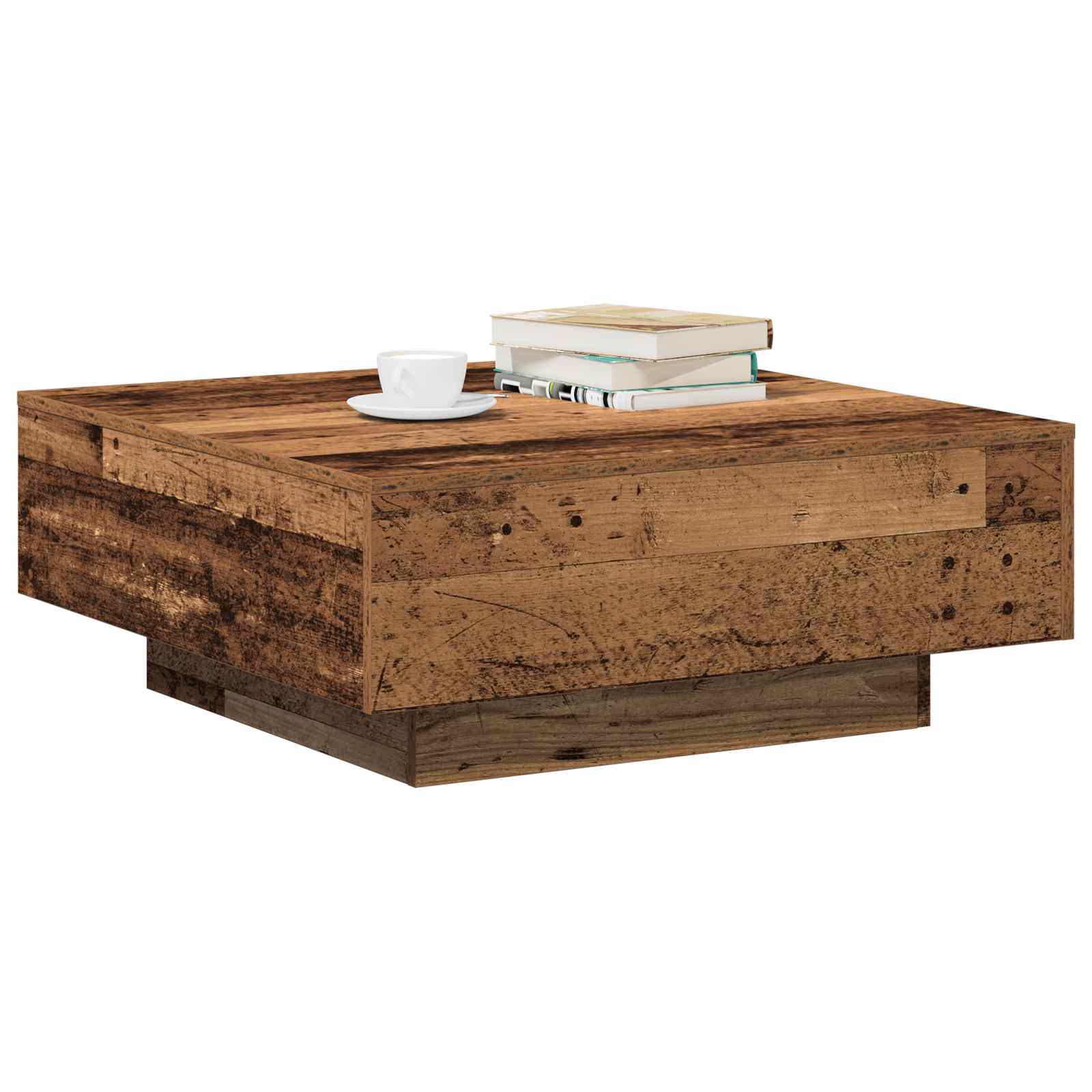 Mesa de centro madeira antiga 80 x 80 x 31 cm