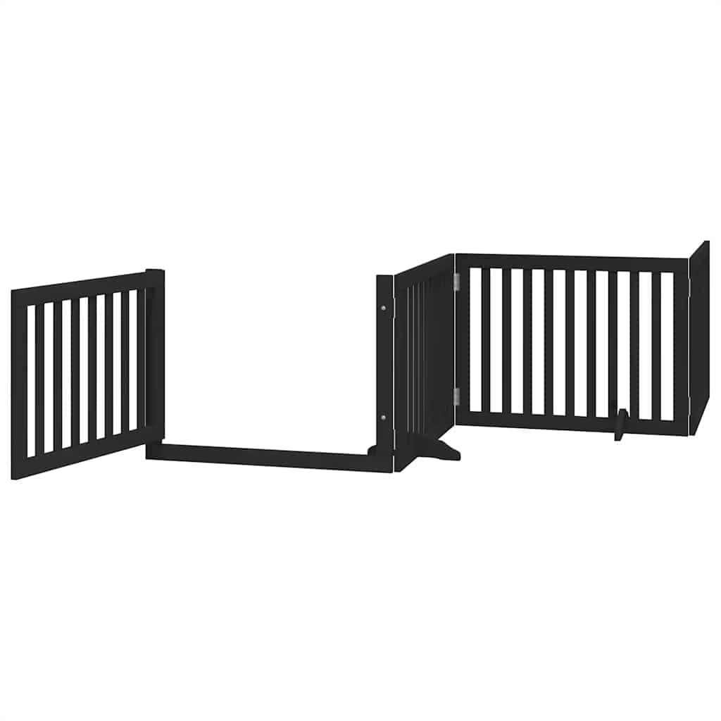 Portão p/ cães com porta dobrável 10 painéis 800 cm álamo preto