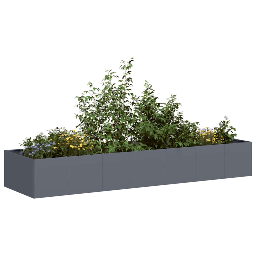 Vaso/floreira 280x80x40 cm aço antracite