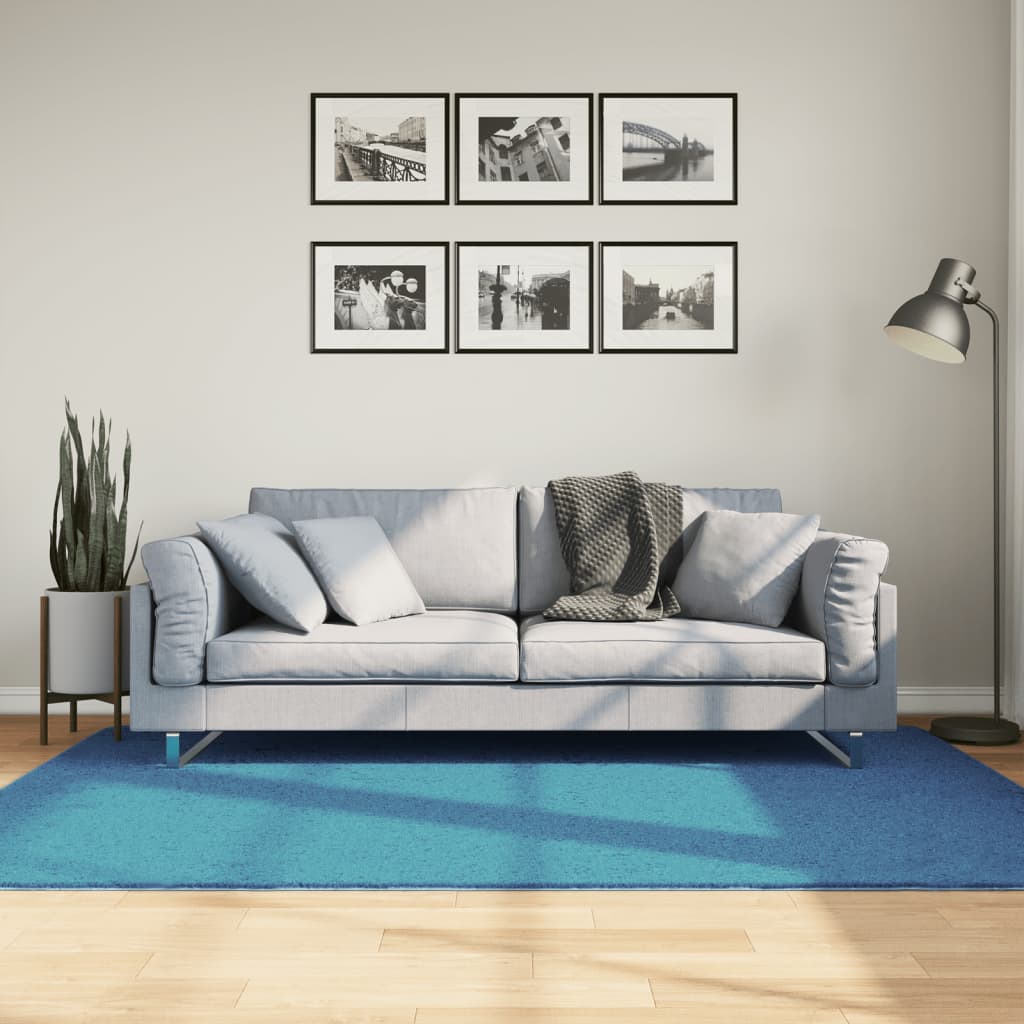 Tapete de pelo curto oviedo 140x200 cm turquesa