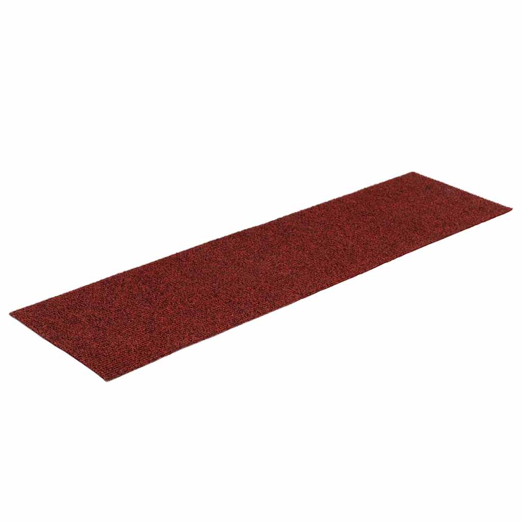 Tapetes de escada autoadesivos 30 peças 76x20 cm vermelho bordô retangular