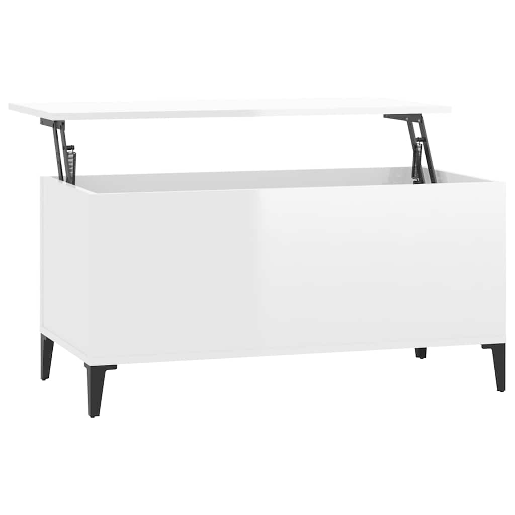 Mesa centro 90x44,5x45 cm derivados de madeira branco brilhante