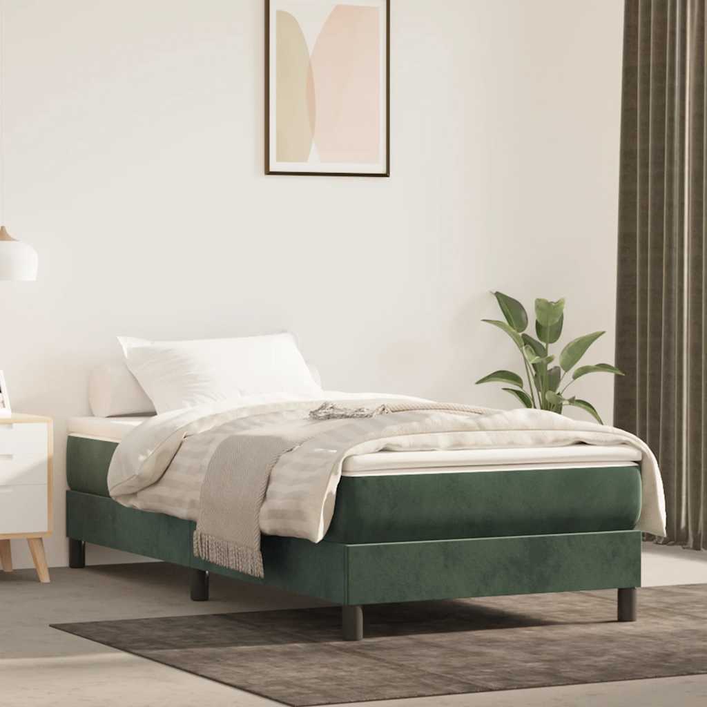 Colchão molas ensacadas infantil firmeza média 80x160 cm veludo verde-escuro