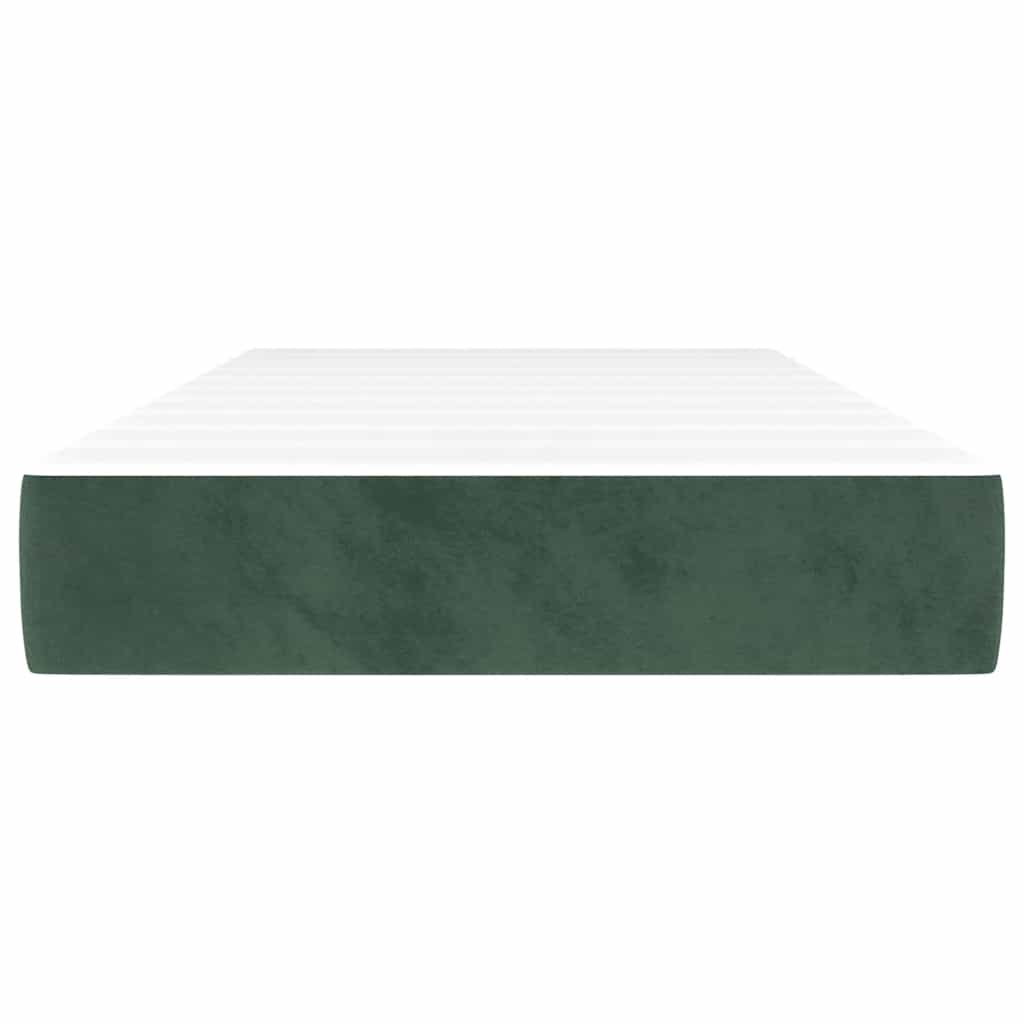 Colchão molas ensacadas infantil firmeza média 80x160 cm veludo verde-escuro