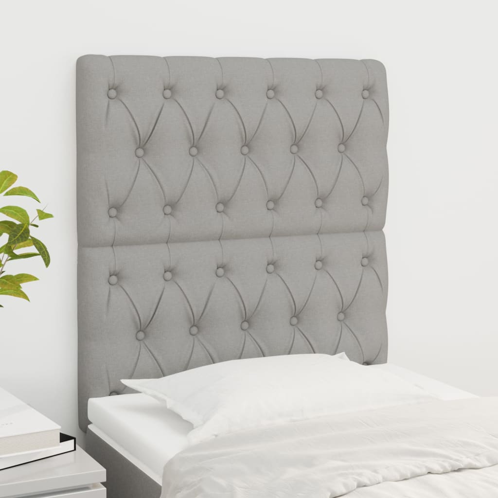 Cabeceira cinza claro 80x7x118/128 cm tecido