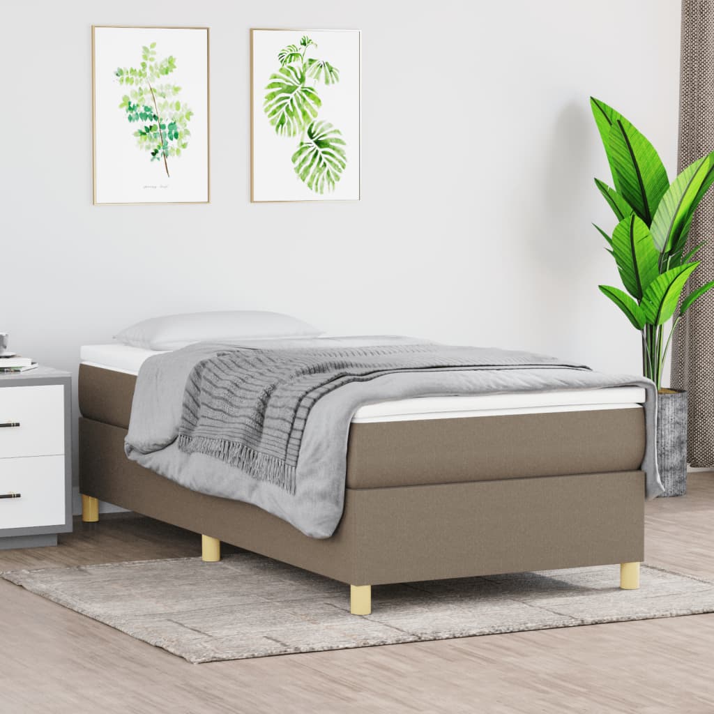 Estrutura de cama com molas 80x200 cm tecido cinzento