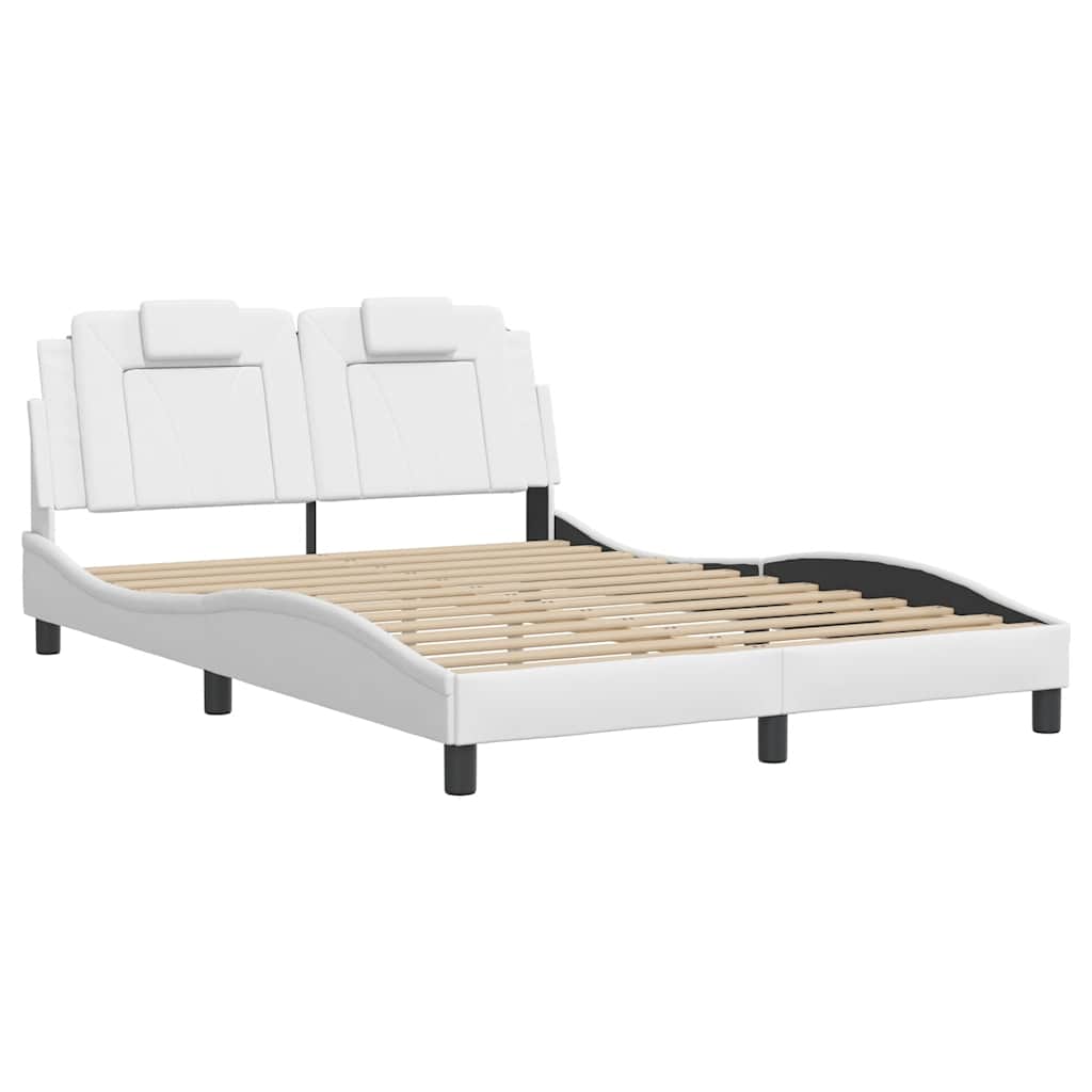 Estrutura de cama viana sem colchão 140x200 cm couro artificial branco