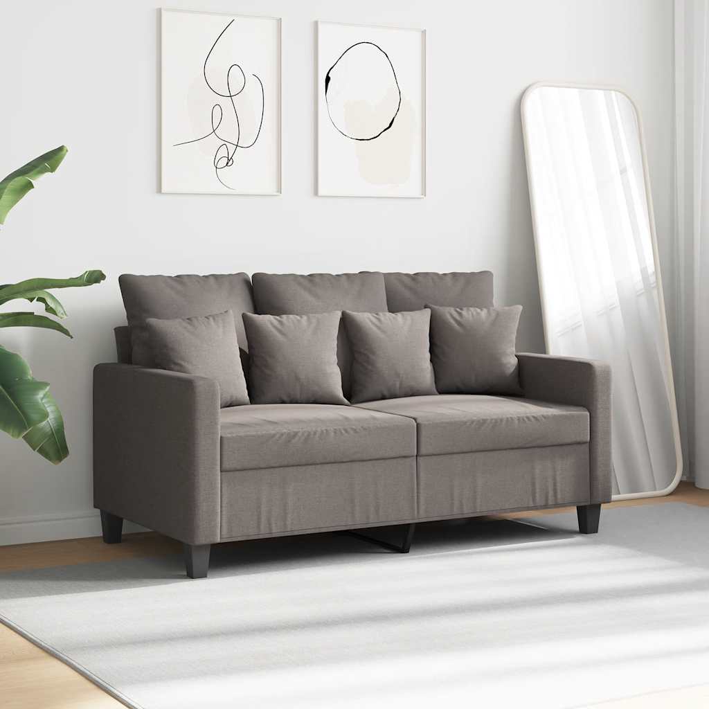 Sofá de 2 lugares tecido 120 cm cinzento-acastanhado