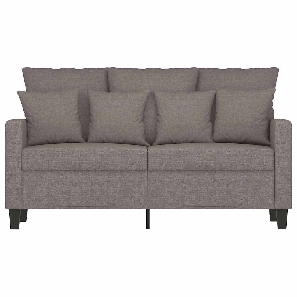 Sofá de 2 lugares tecido 120 cm cinzento-acastanhado