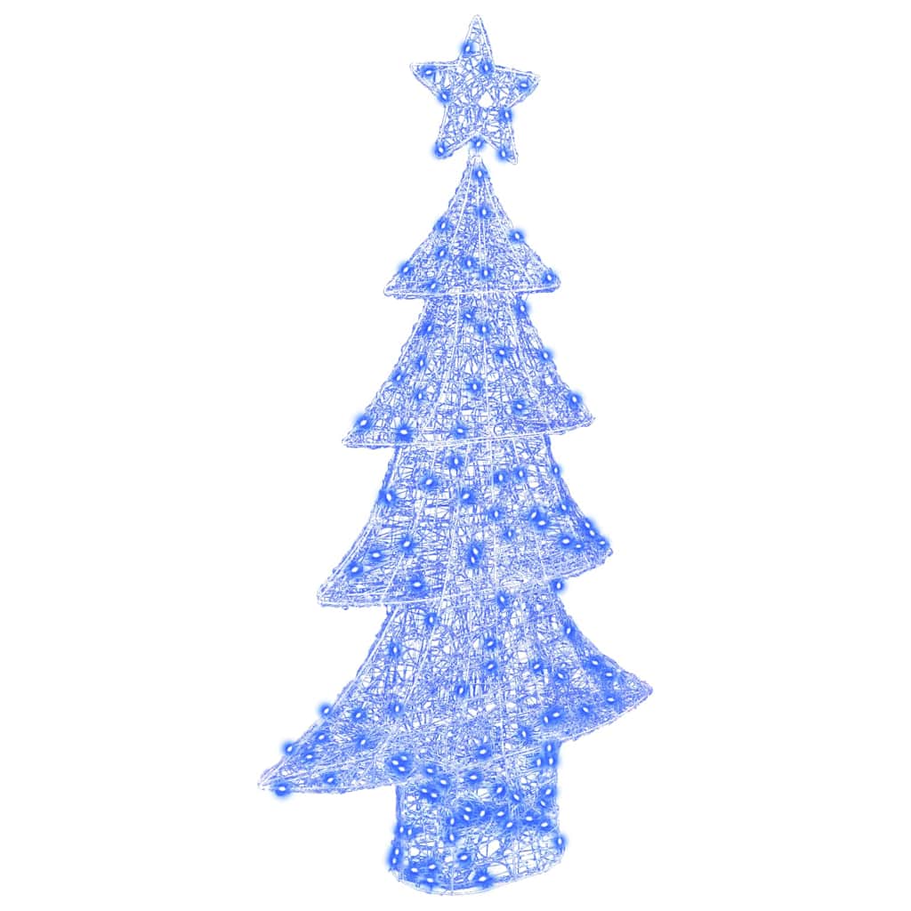 Árvore de natal com 160 leds azul 150 cm acrílo