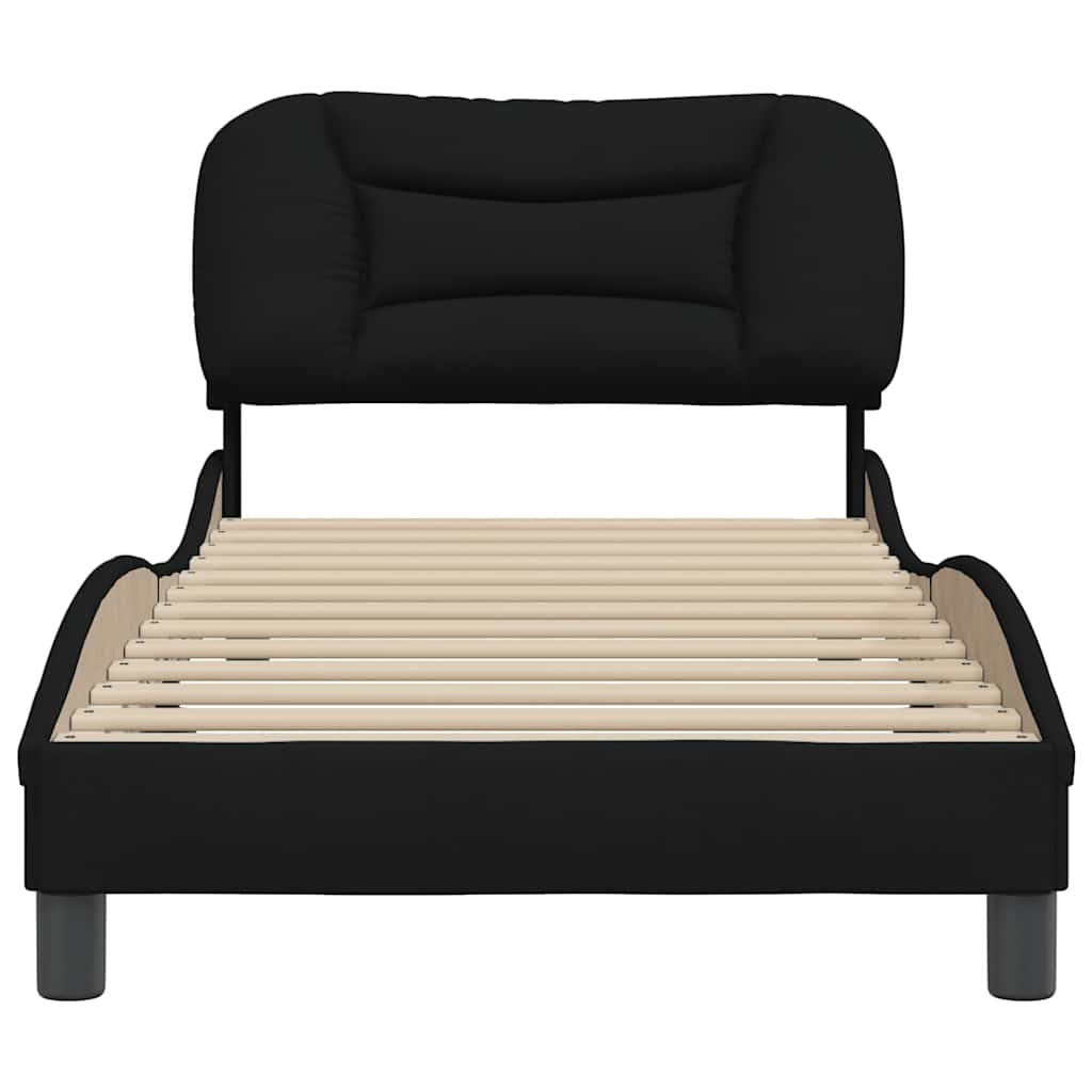 Estrutura de cama sem colchão hvar 90x190 cm tecido preto