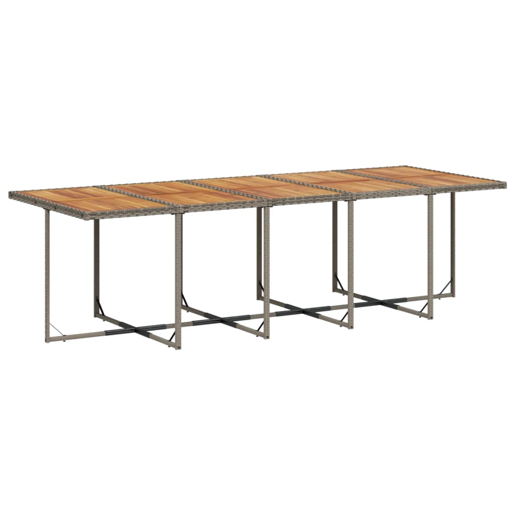 13 Pcs conjunto jantar p/ jardim c/ almofadões vime PE cinzento