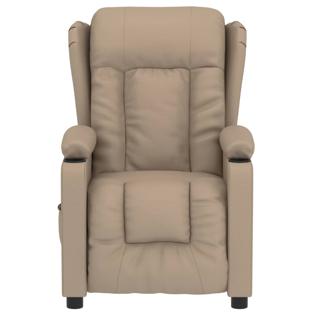 Poltrona reclinável elétrica couro artificial cor cappuccino