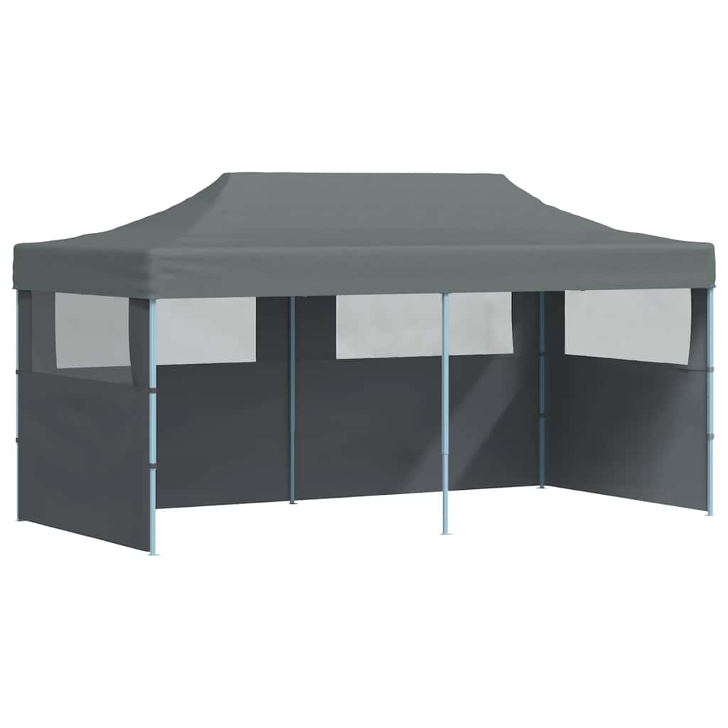 Tenda de festa pop-up dobrável paredes laterais 3x6 m antracite