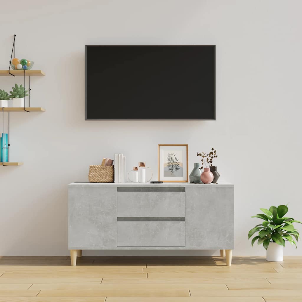 Móvel p/ TV 102x44,5x50 cm derivados madeira cinzento cimento