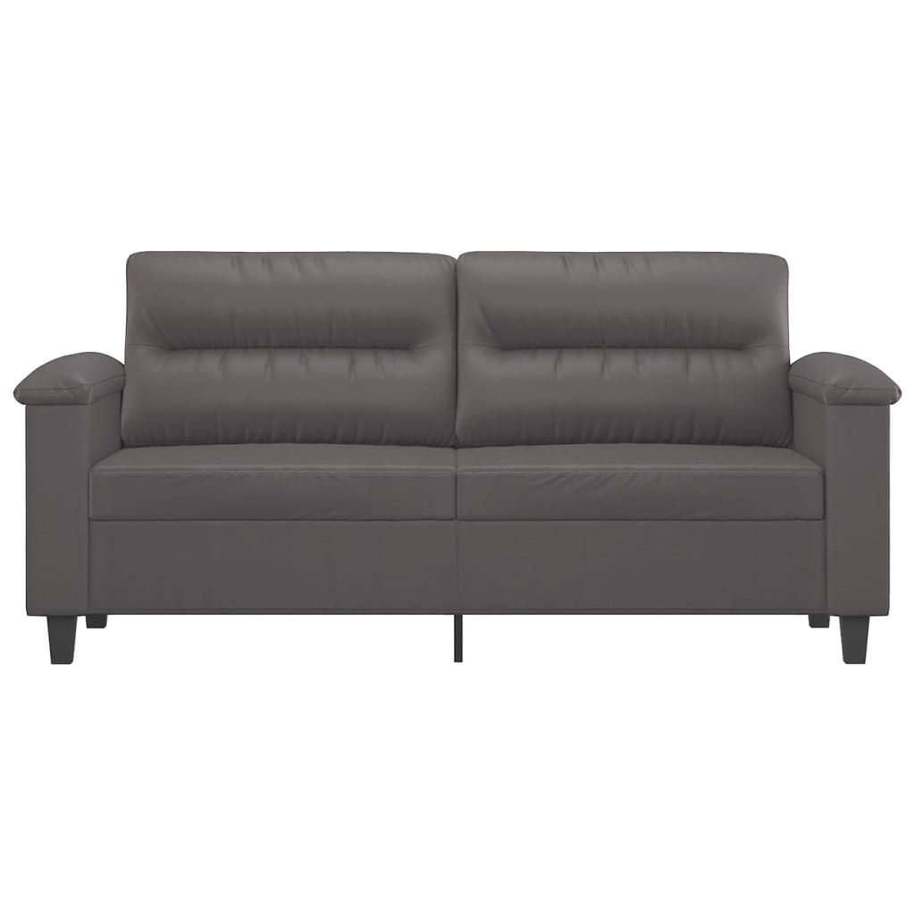Sofá de 2 lugares 140 cm couro artificial cinza