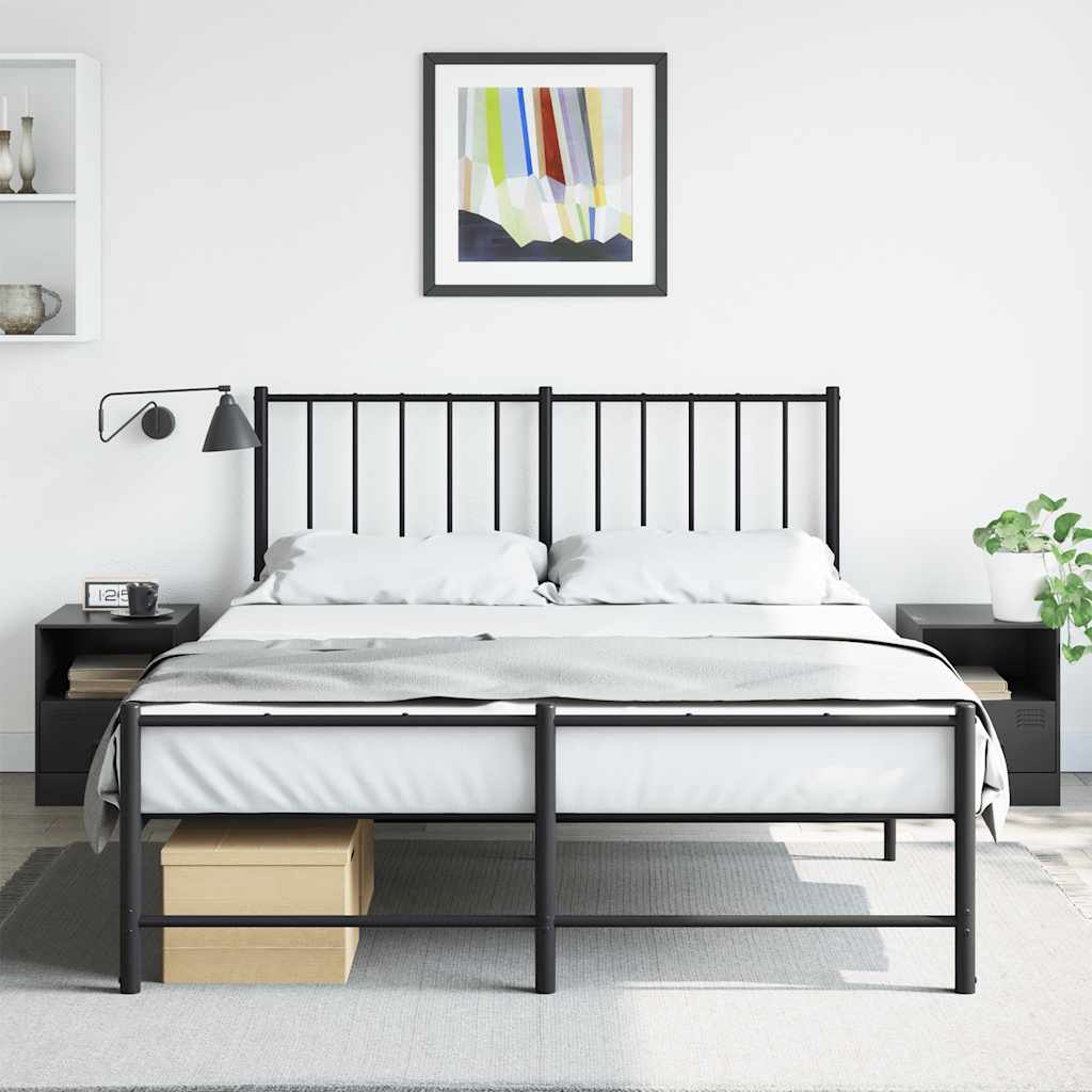 Mesas de cabeceira 2 pcs 34,5x39x44 cm aço preto