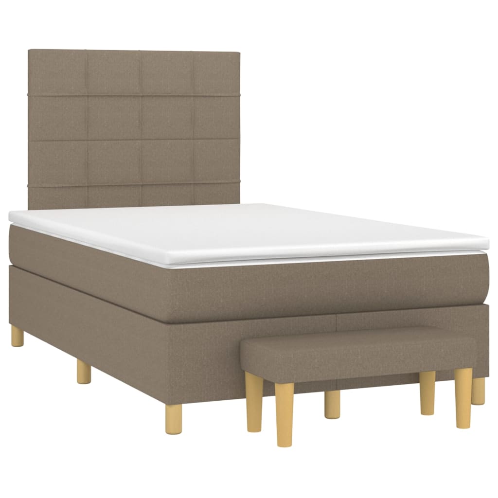 Cama com molas/colchão 120x200 cm tecido castanho-acinzentado