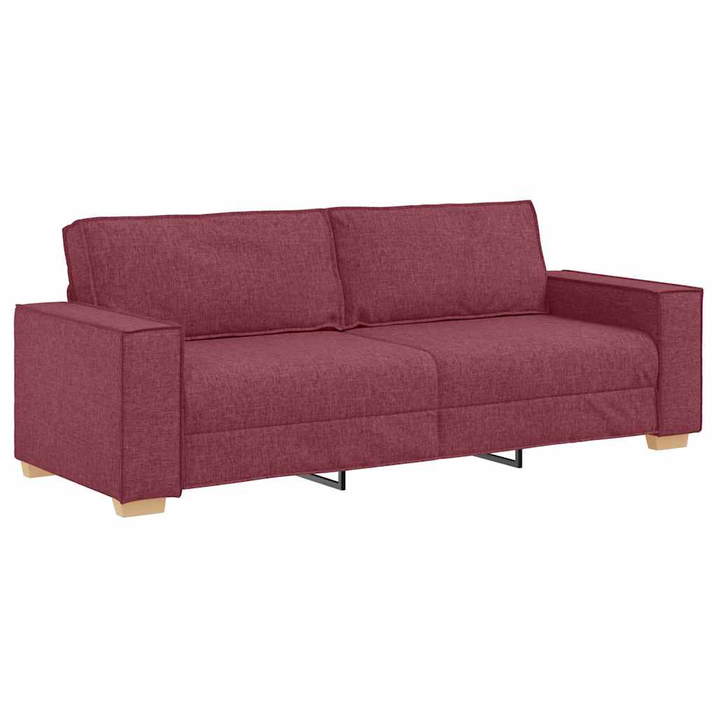 Sofá de 3 lugares vinho vermelho 220 cm tecido
