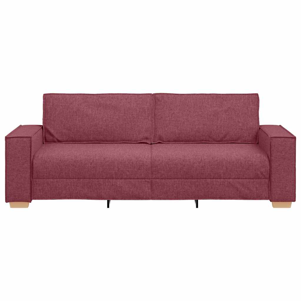 Sofá de 3 lugares vinho vermelho 220 cm tecido
