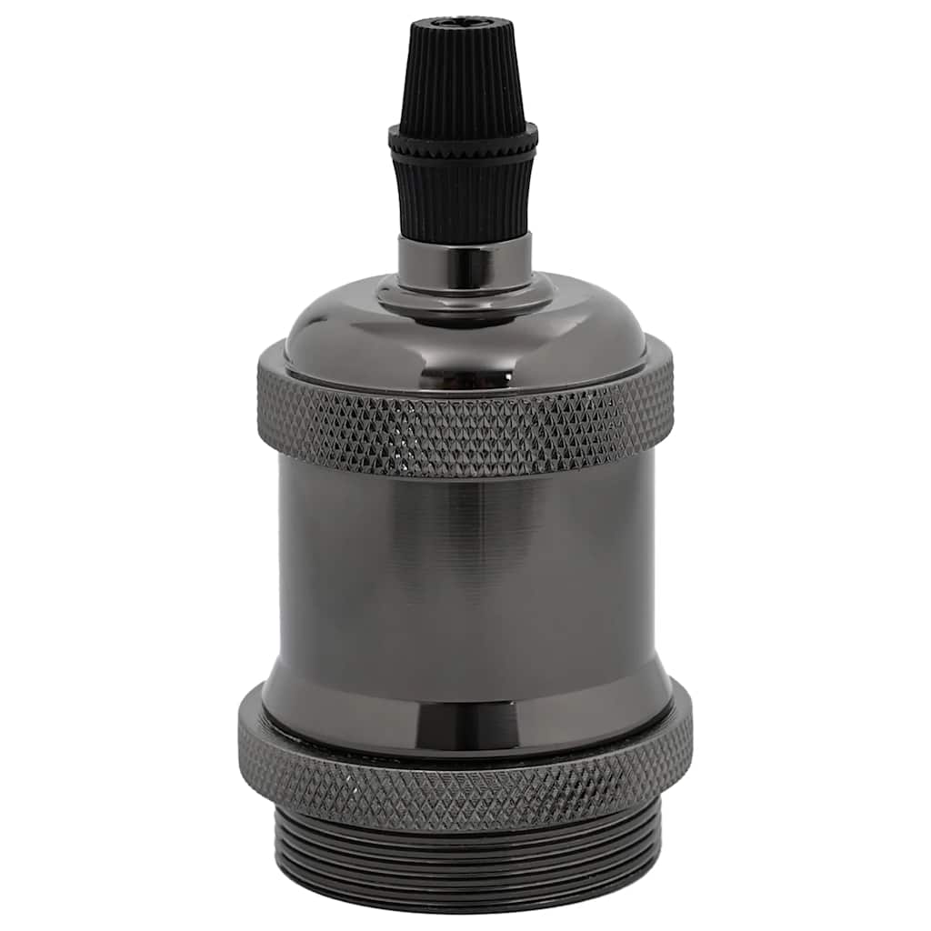 Casquilhos de lâmpadas 2 pcs preto brilhante e27