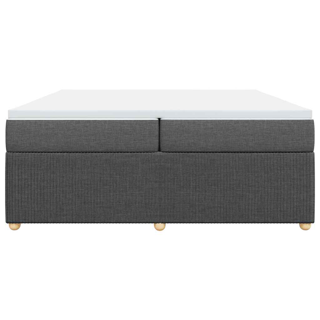 Cama com molas/colchão 200x200 cm tecido cinzento-escuro