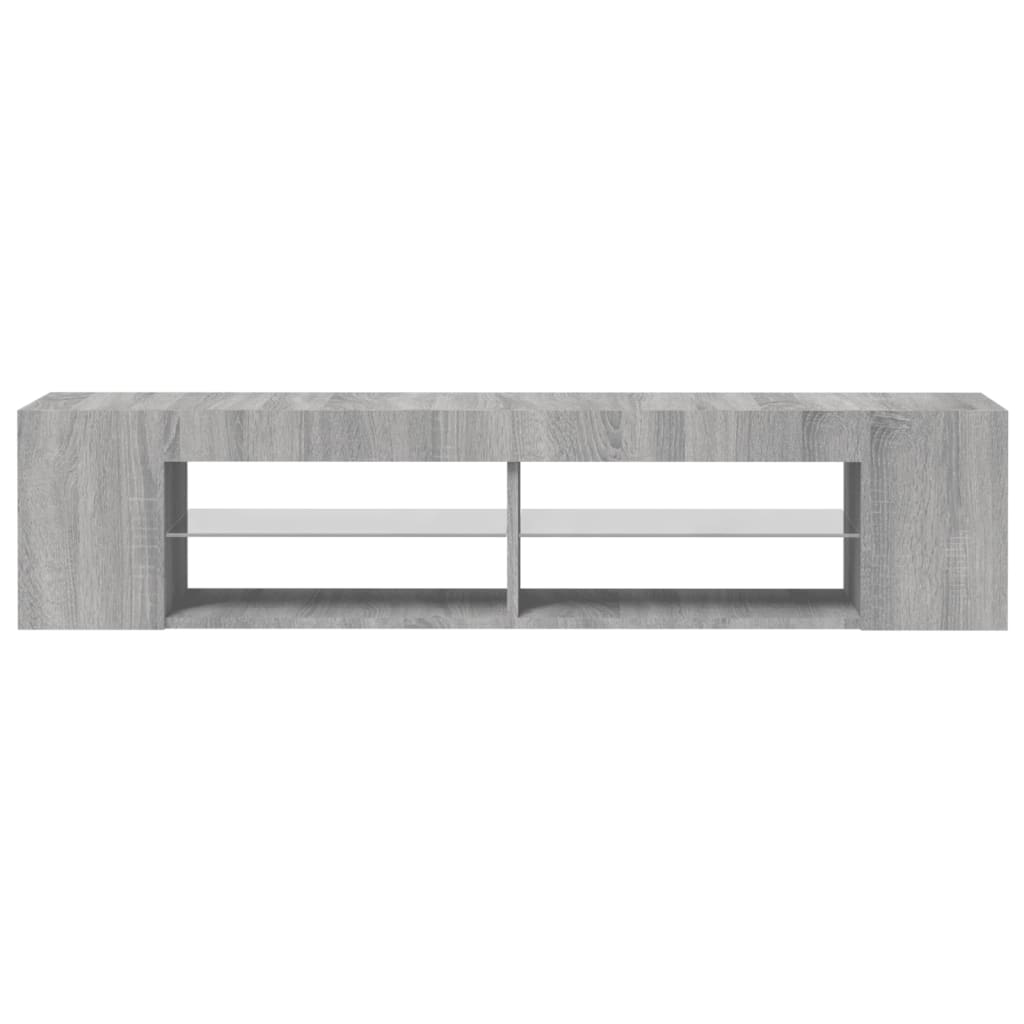 Móvel de TV com luzes LED 135x39x30 cm cinzento sonoma