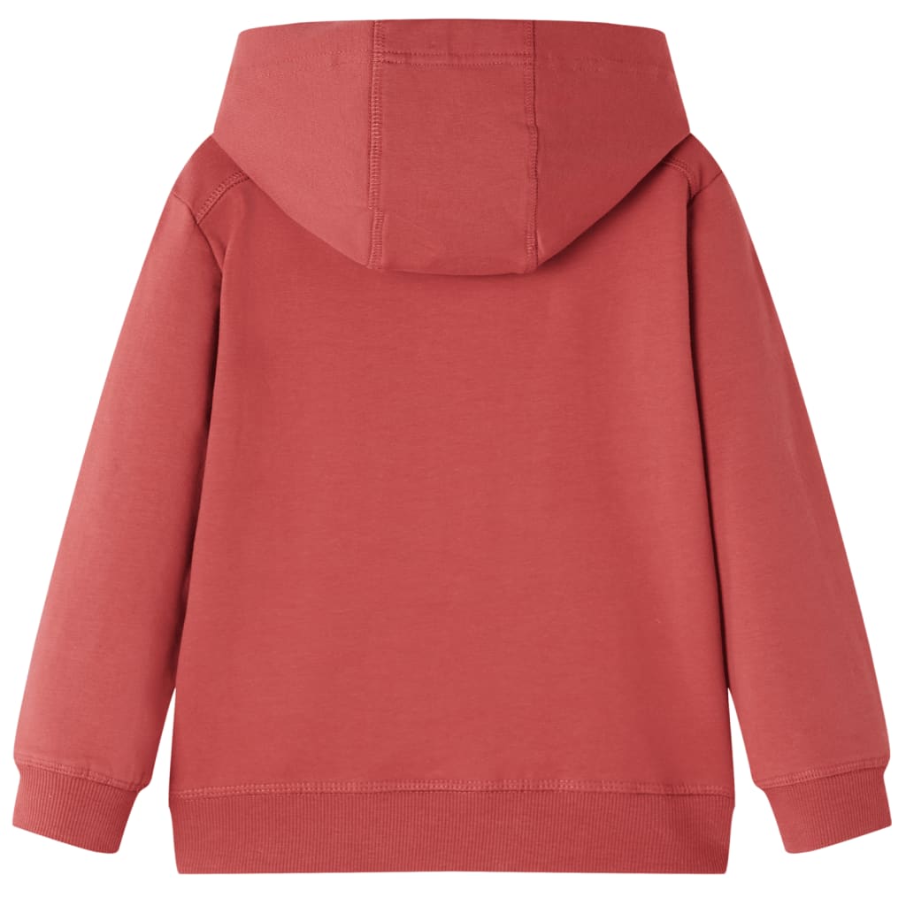 Sweatshirt infantil com capuz vermelho-queimado 104
