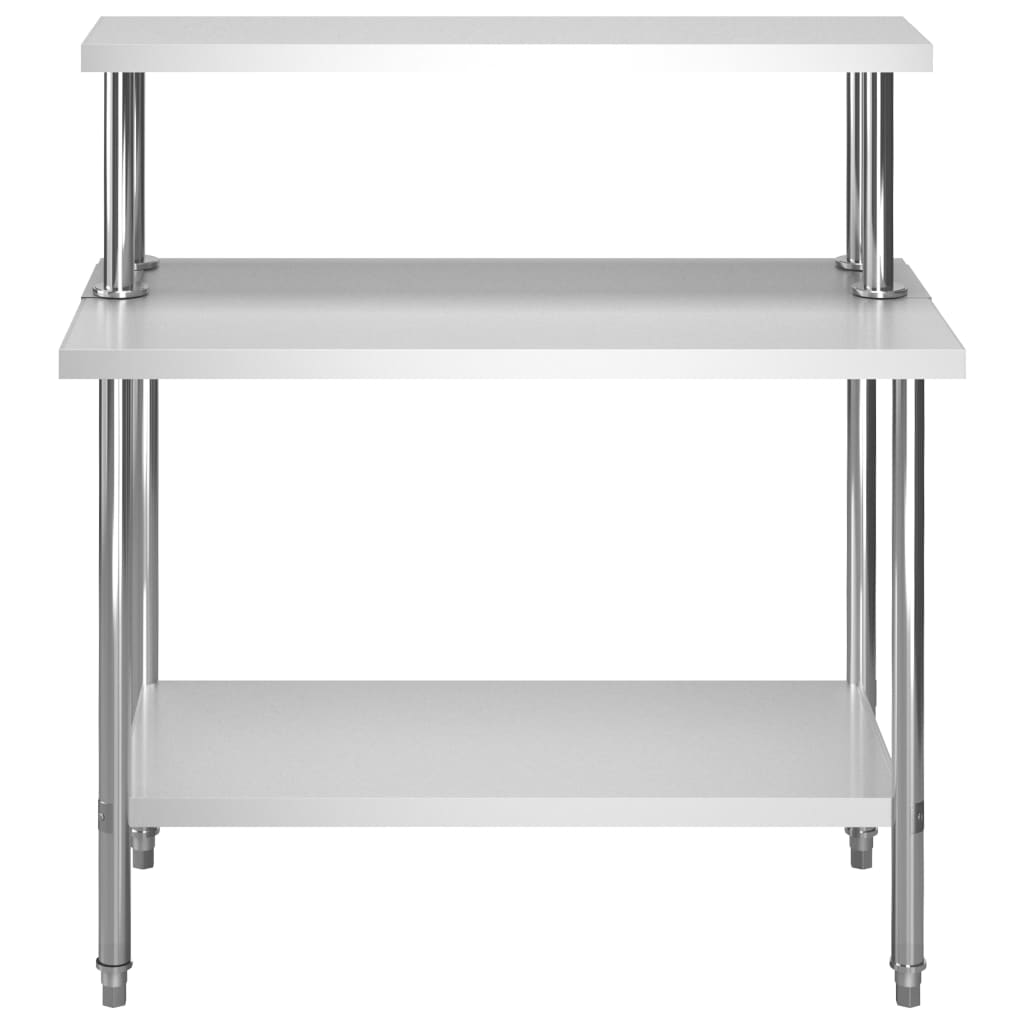 Mesa trabalho cozinha c/ prateleira 120x60x120cm aço inoxidável