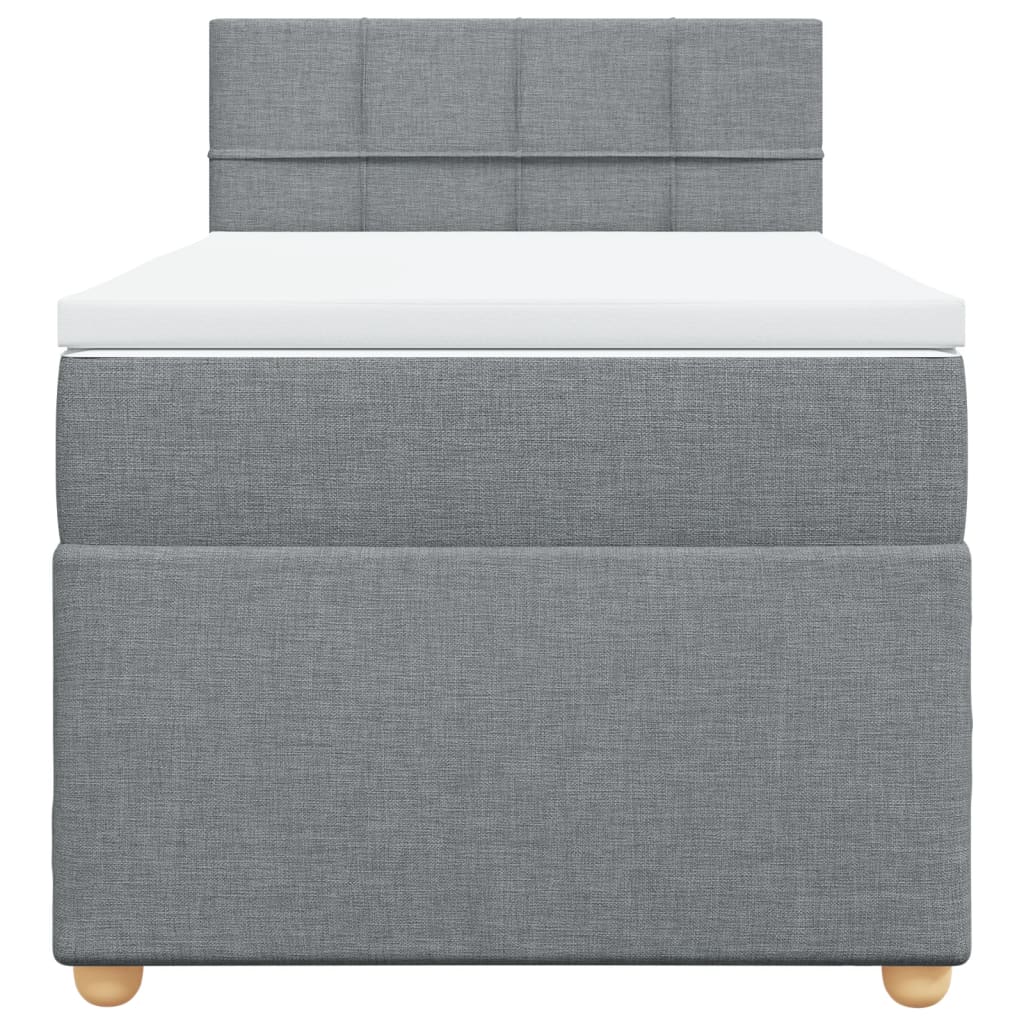 Cama com molas/colchão 100x200 cm tecido cinzento-claro
