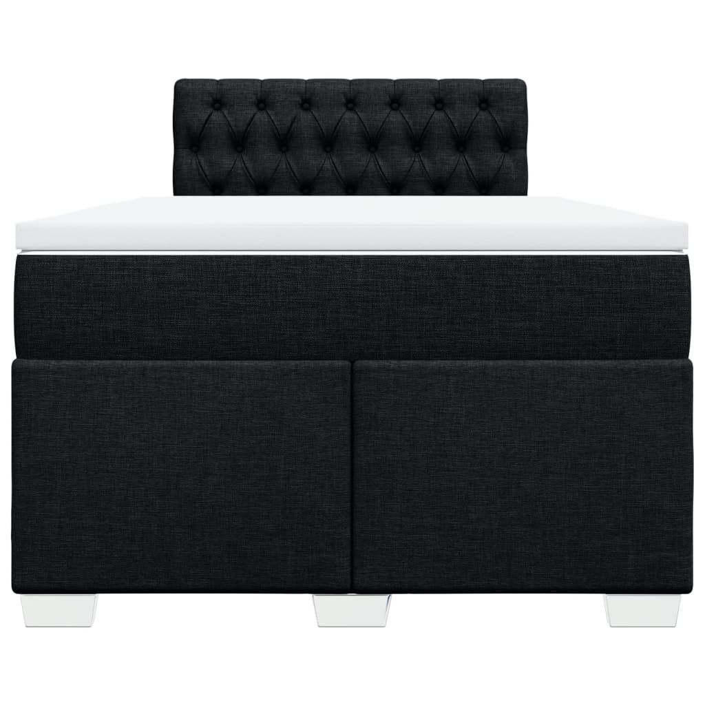 Cama com molas/colchão 120x200 cm tecido preto