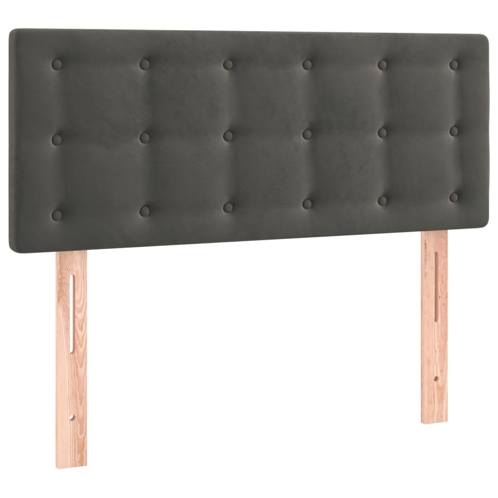 Cabeceira de cama c/ luzes LED veludo 80x5x78/88cm cinza-escuro