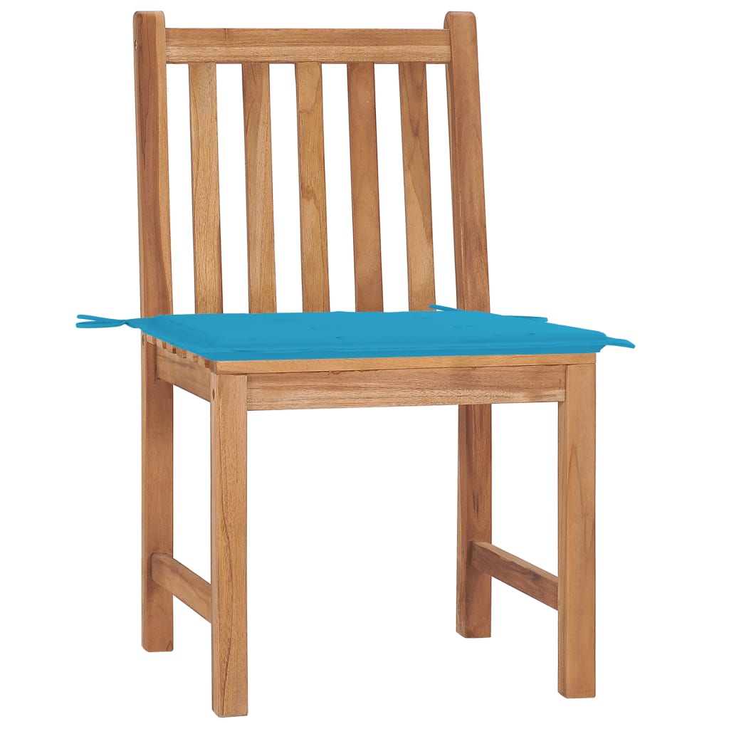 Cadeiras de jardim c/ almofadões 2 pcs teca maciça