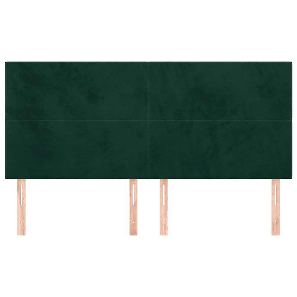 Cabeceira verde escuro 160x5x118/128 cm veludo