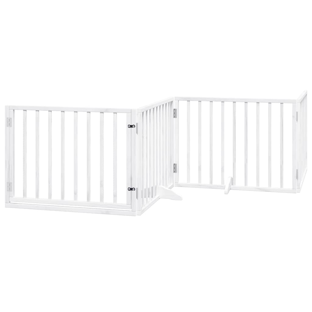 Portão p/ cães com porta dobrável 10 painéis 800cm álamo branco