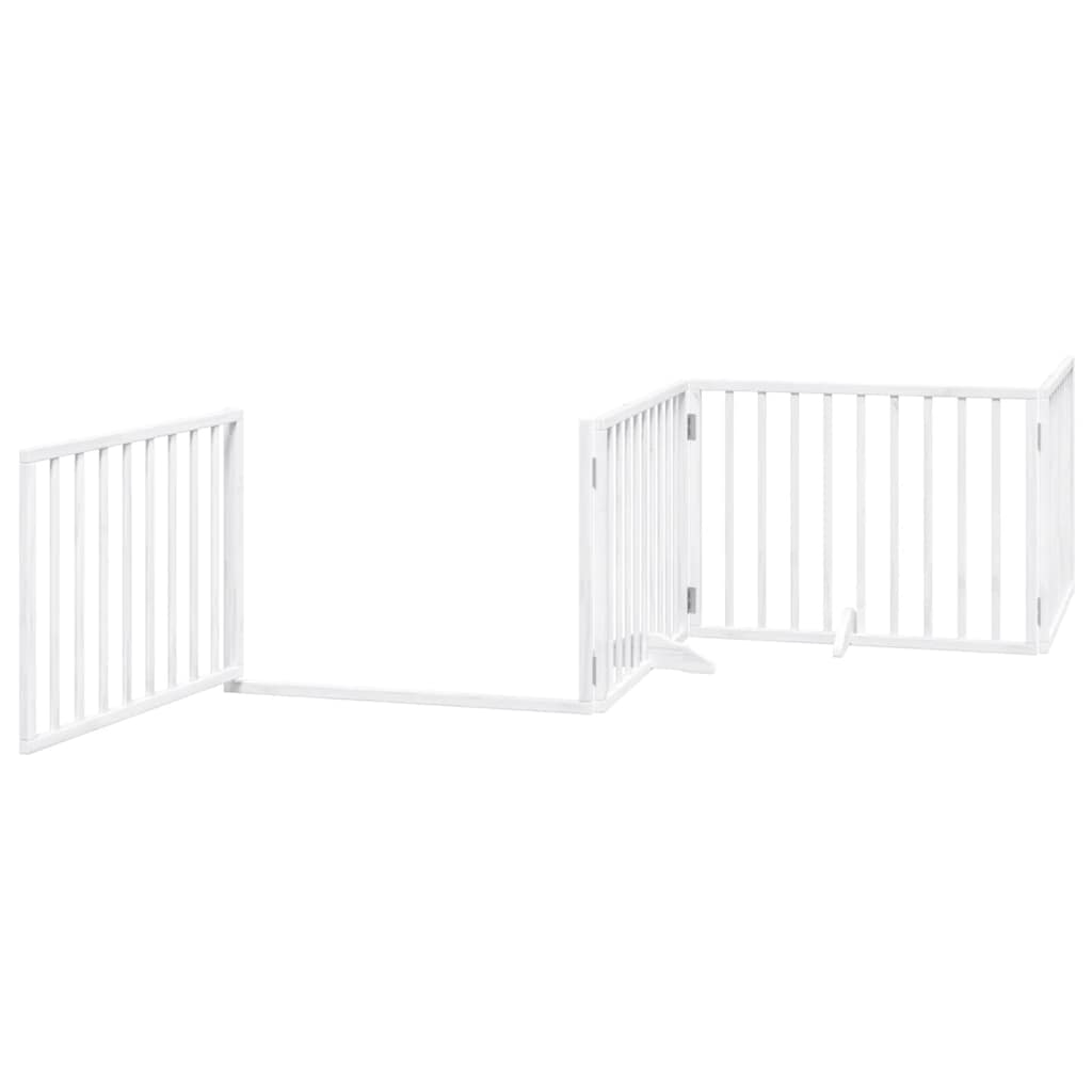 Portão p/ cães com porta dobrável 10 painéis 800cm álamo branco