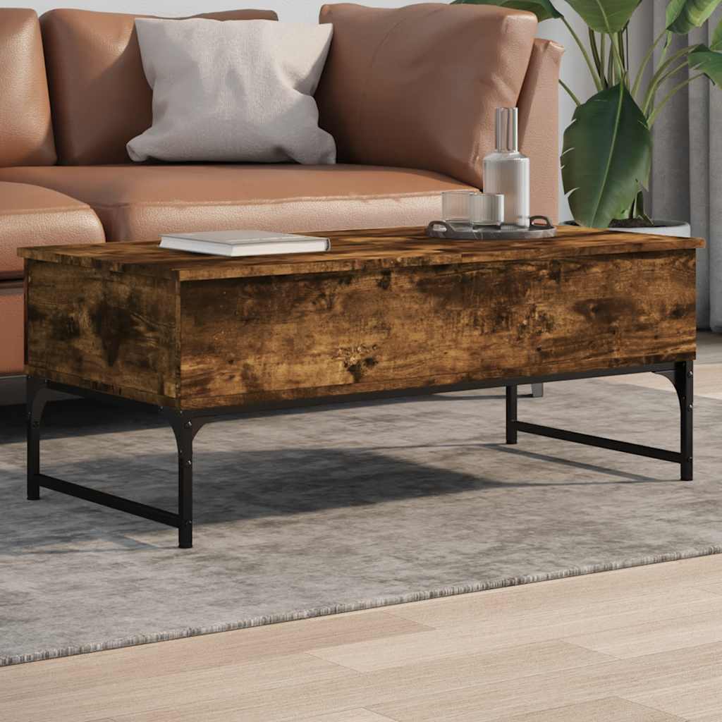 Mesa de centro 100x50x40cm deriv. madeira/metal carvalho fumado