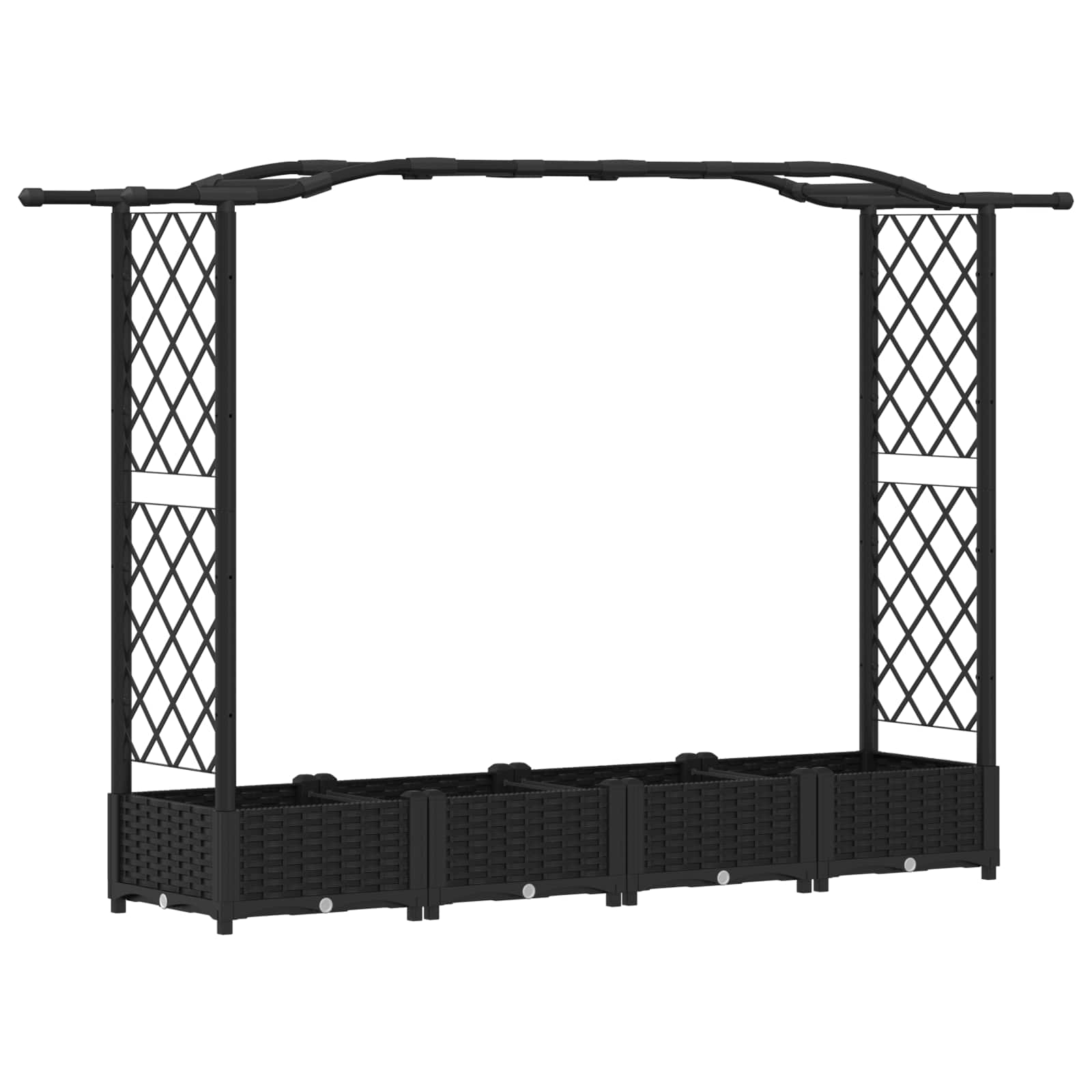 Cama elevada com treliça e telhado preto 207 x 40 x 123 cm PP