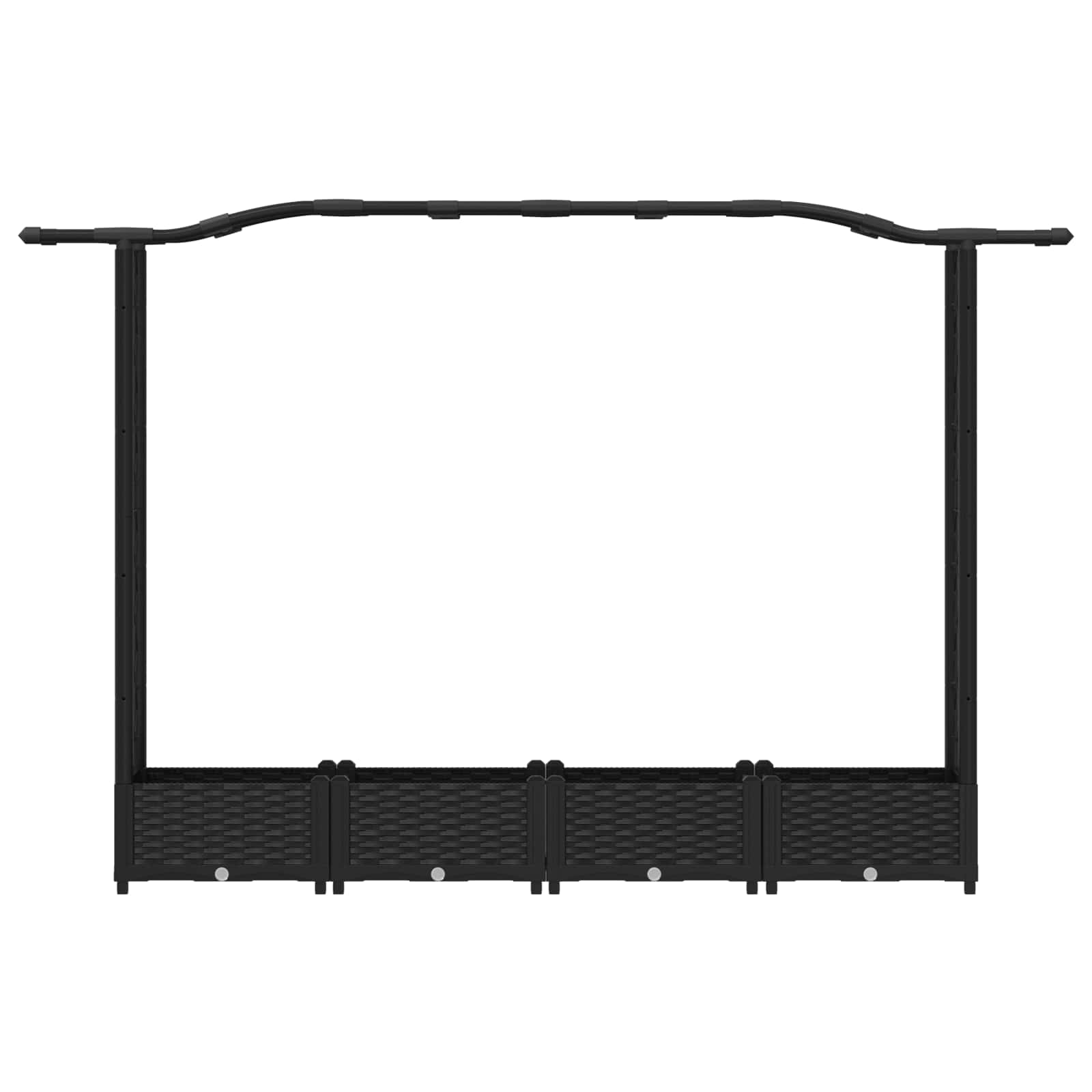 Cama elevada com treliça e telhado preto 207 x 40 x 123 cm PP