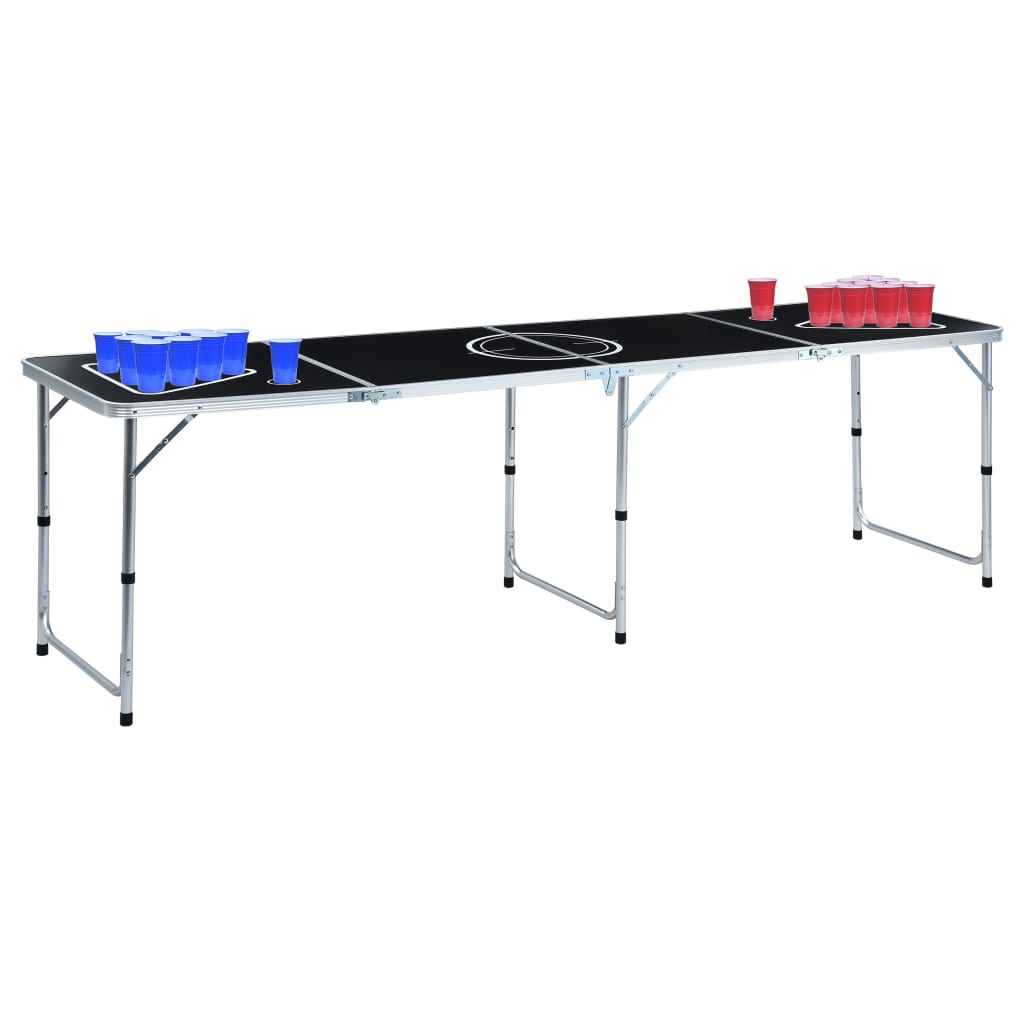 Mesa de beer pong dobrável com copos e bolas 240 cm