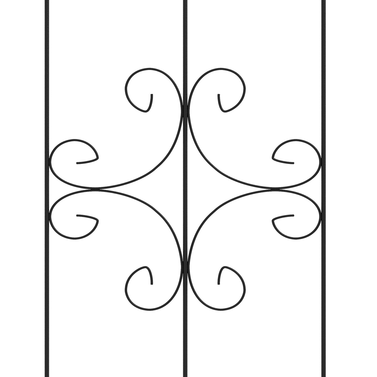 Conjunto de 2 treliças de jardim suportes para trepadeiras de aço para flores e plantas no jardim 50x180 cm preto