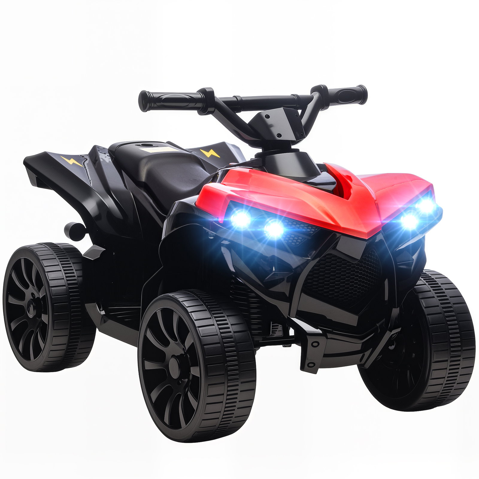 Quadriciclo elétrico para crianças 6 v quadriciclo para crianças com velocidade até 3 km/h faróis e música 70x42x45 cm vermelho