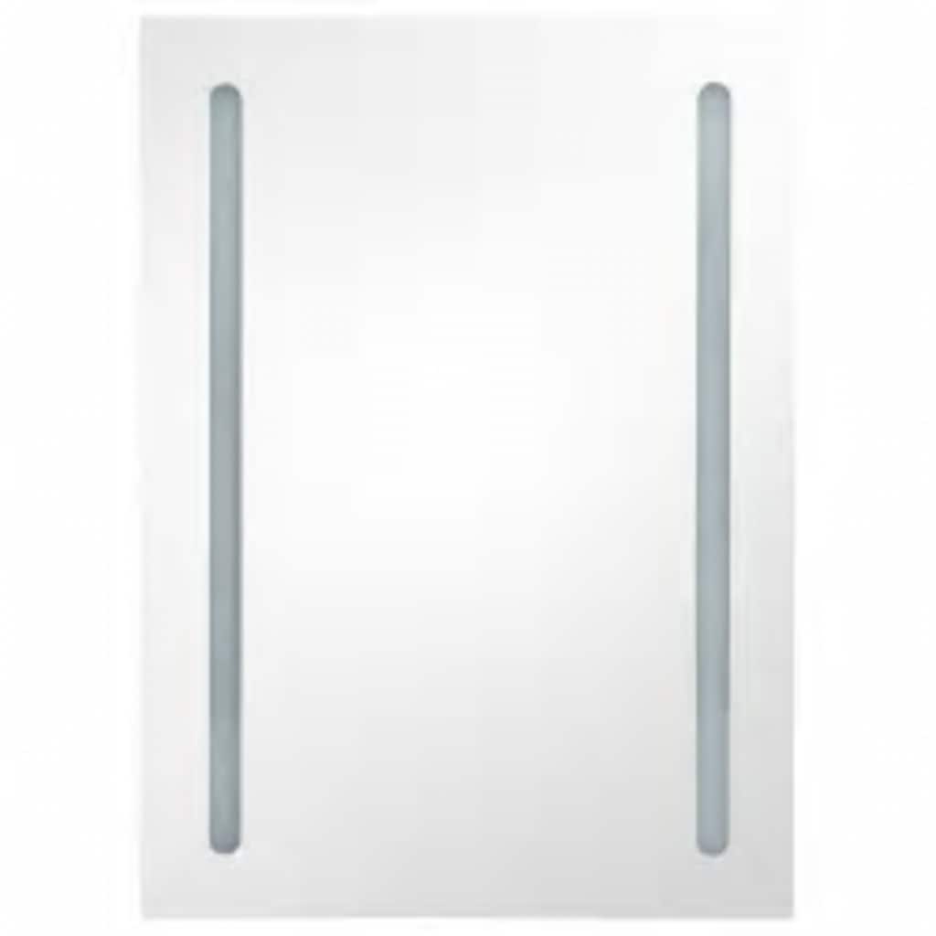 Armário espelhado casa de banho LED 50x13x70 cm branco/carvalho