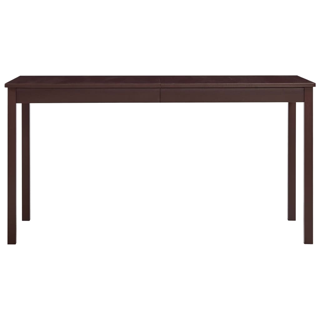 Mesa de jantar 140x70x73 cm madeira de pinho castanho-escuro