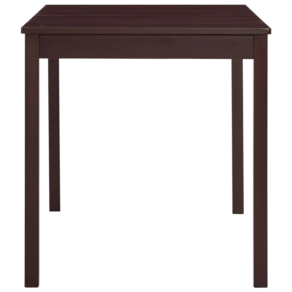Mesa de jantar 140x70x73 cm madeira de pinho castanho-escuro