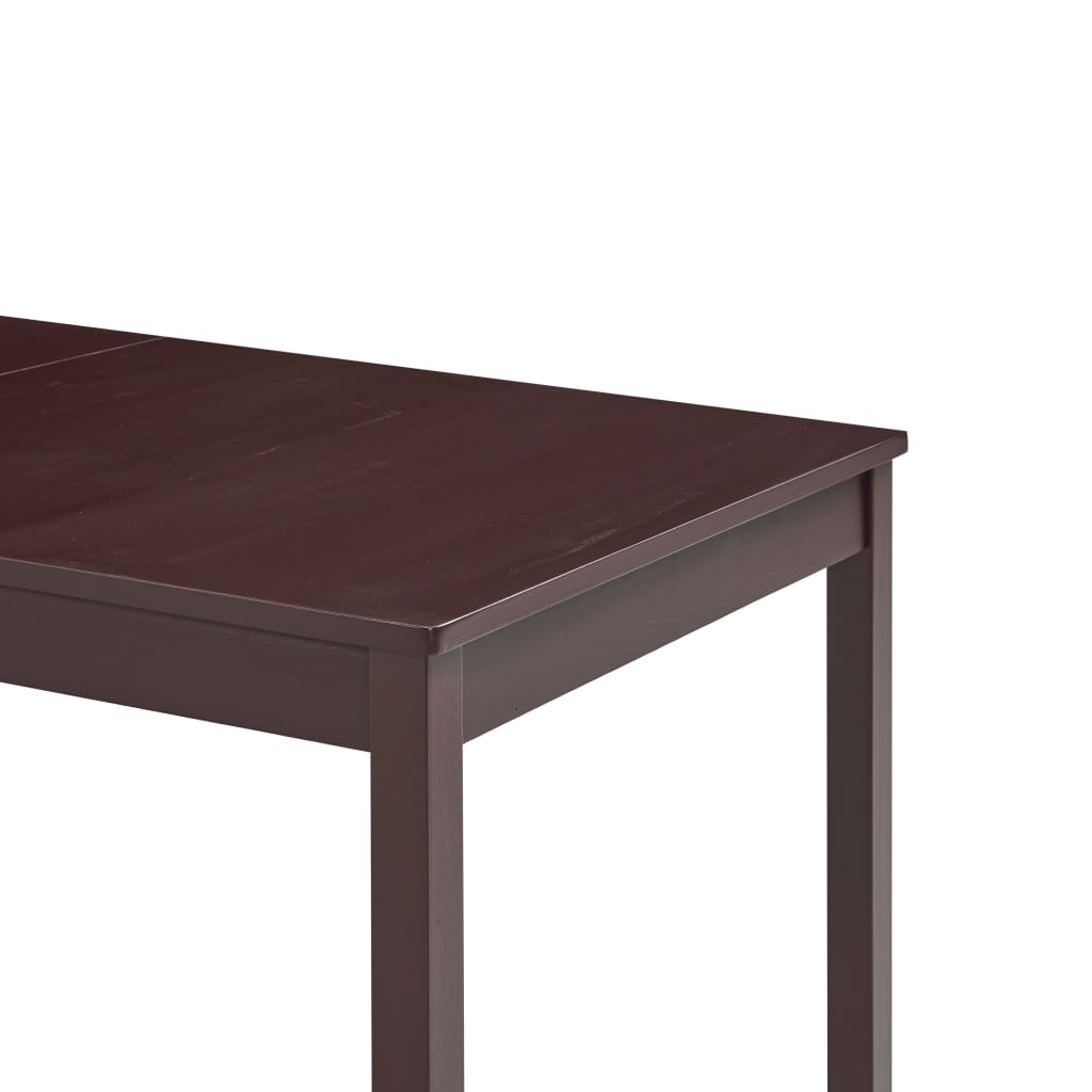 Mesa de jantar 140x70x73 cm madeira de pinho castanho-escuro