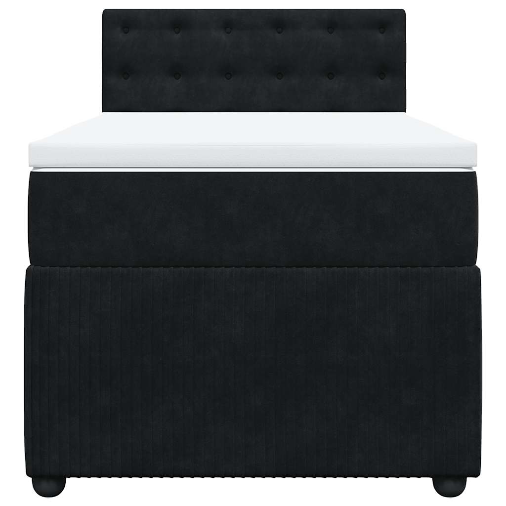 Cama com molas/colchão 90x200 cm veludo preto