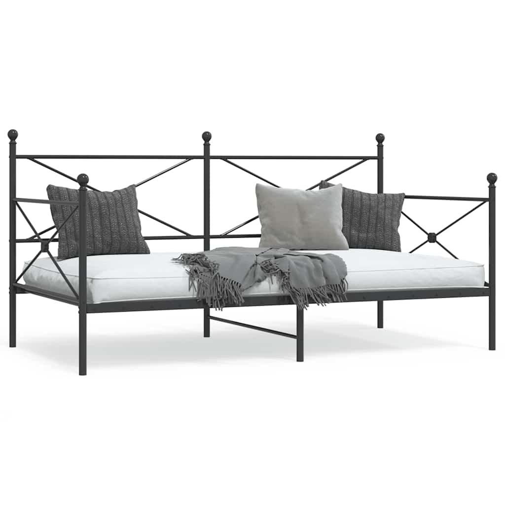 Cama de dia sem colchão 100x200 cm aço preto